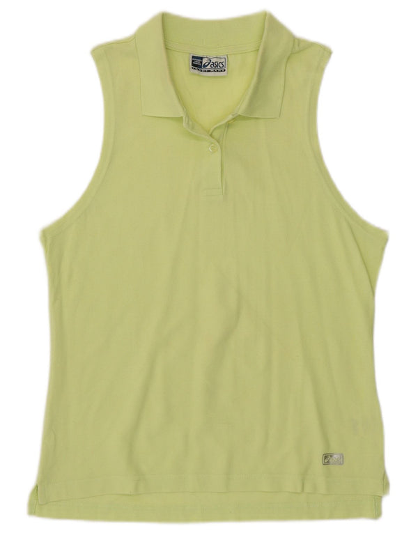 Asics ærmeløs poloshirt til kvinder UK 18 XL Grøn bomuld