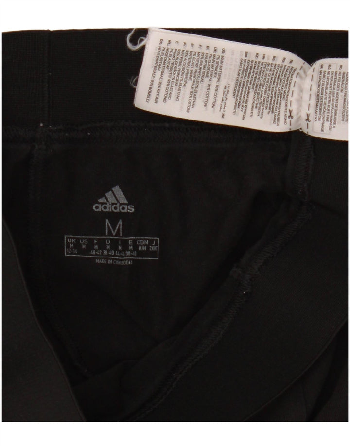 Adidas Dame Leggings UK 12/14 Medium Sort Bomuld