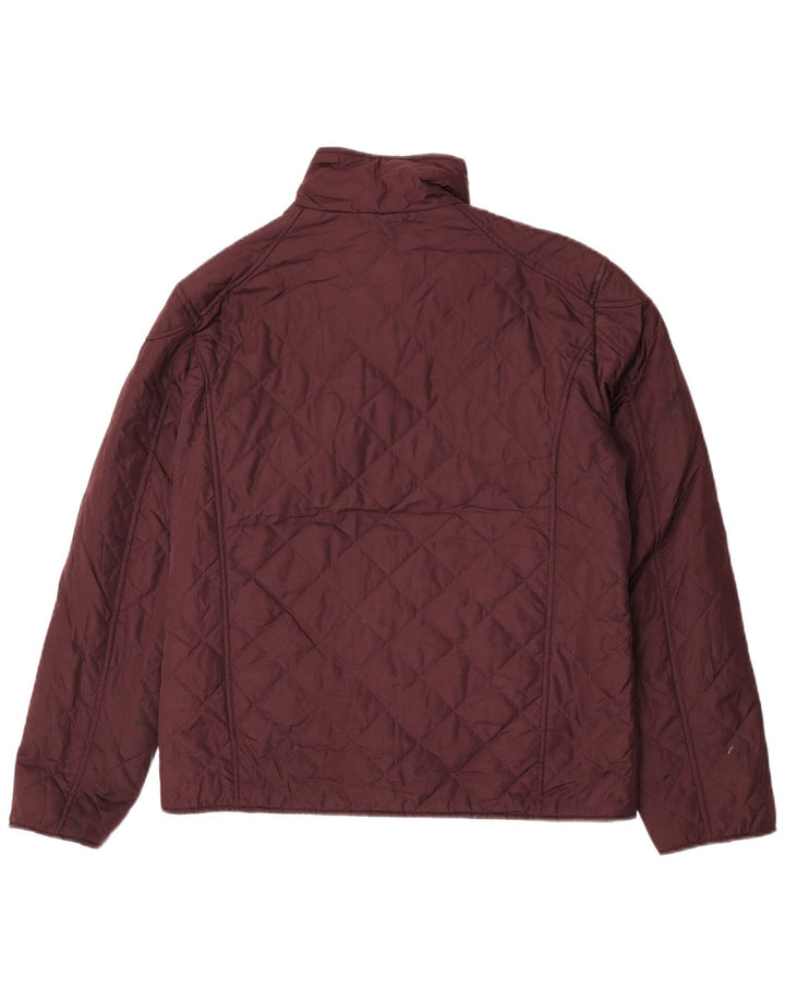 Zara Herre Quiltet jakke UK 40 Large Burgundy Polyester