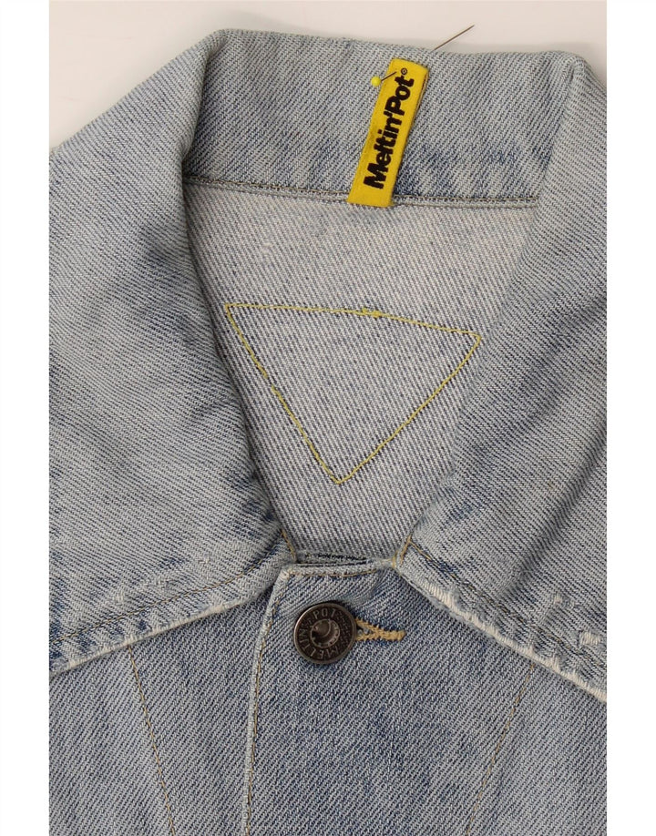 MELTIN' POT Womens Denim Jacket UK 14 Medium Blue Cotton Vintage Meltin' Pot and Second-Hand Meltin' Pot from Messina Hembry 