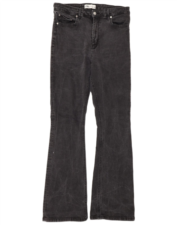 Zara Dame Flared Jeans EU 44 XL W34 L34 Grå
