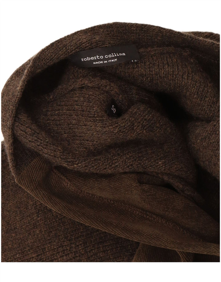 Roberto Collina Herre Cardigan Sweater IT 50 Medium Brun Uld
