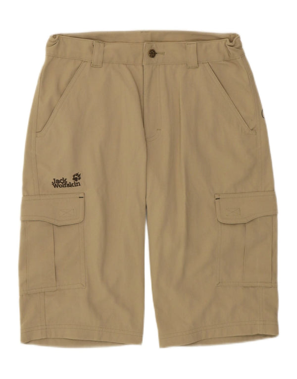 Jack Wolfskin drenge grafiske cargo shorts 13-14 år W28 Beige polyamid