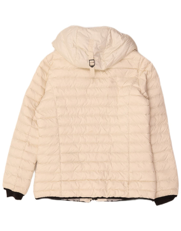 Napapijri Polstret hættejakke til kvinder UK 18 XL Off White Polyamid
