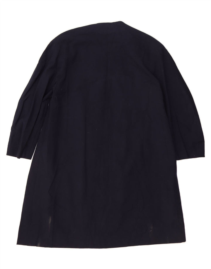 VINTAGE Womens Overcoat UK 14 Medium Navy Blue Vintage Vintage and Second-Hand Vintage from Messina Hembry 
