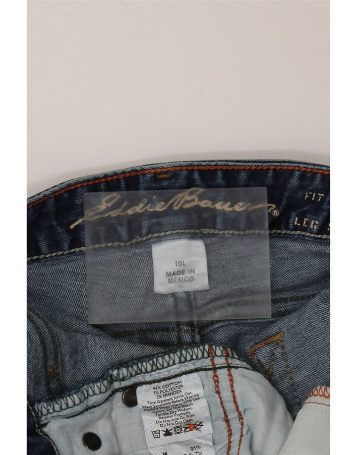 EDDIE BAUER Dame Curvy Bootcut Jeans US 10 Large W32 L35 Blue Bomuld