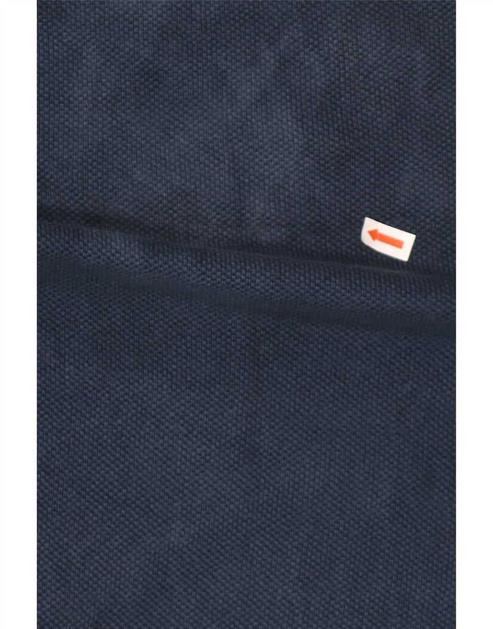 Zara Herre Kortærmet Polo Neck Jumper Sweater Medium Navy Blue