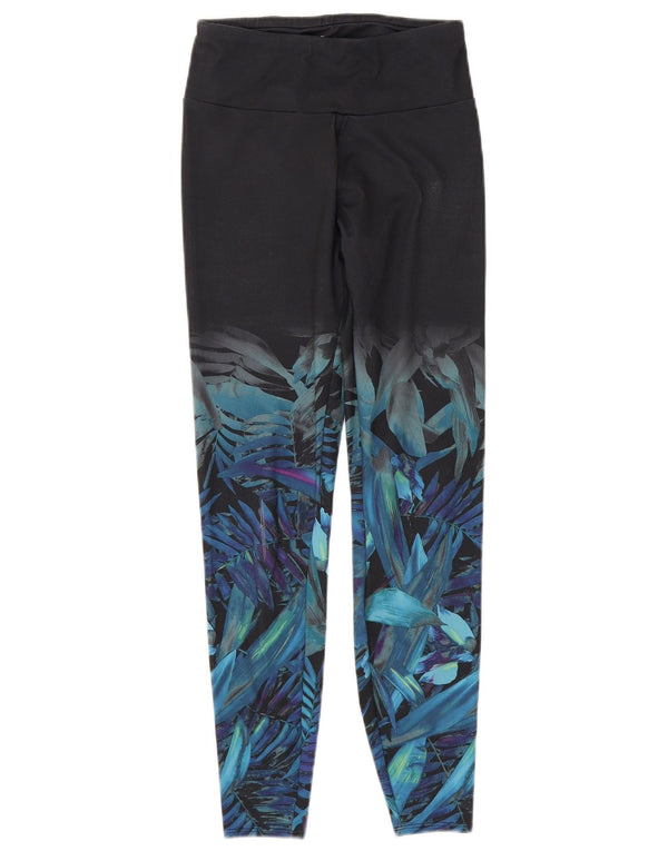 Marks & Spencer Womens Leggings UK 8 Small Black Floral Polyester
