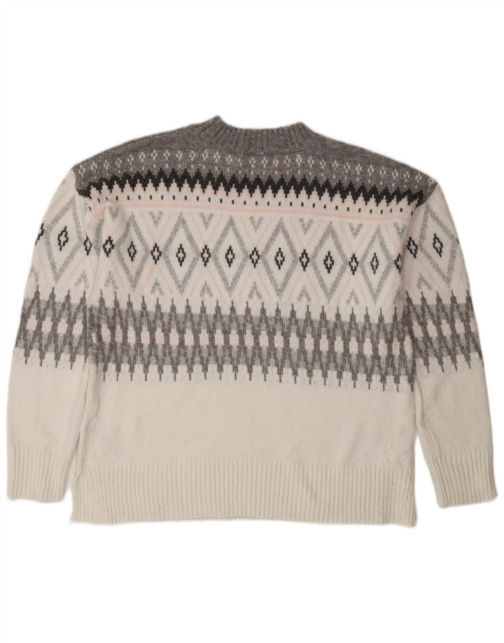 MARKS & SPENCER Womens Crew Neck Jumper Sweater UK 14 Medium White
