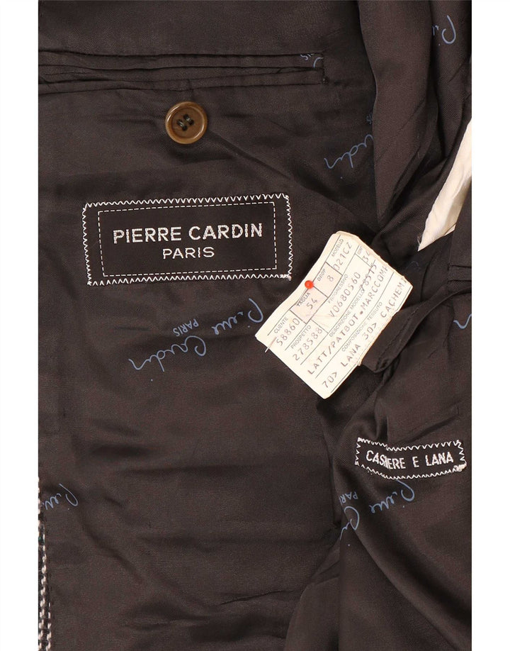 Pierre Cardin Herre 2-knap Blazer Jakke IT 54 2XL Grå Ternet Uld Klassisk