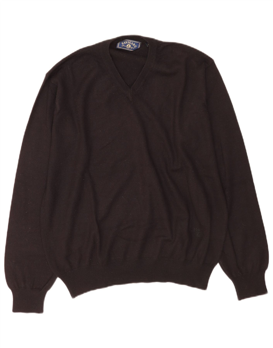 Navigare Herre V-hals sweater Stor sort uld