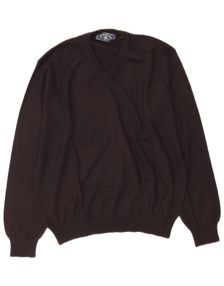 Navigare Herre V-hals sweater Stor sort uld