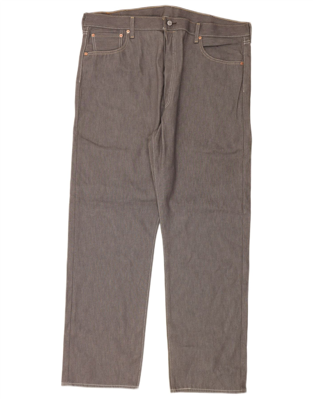 Levi's Herre 501 Straight Jeans W42 L32 Grå Bomuld