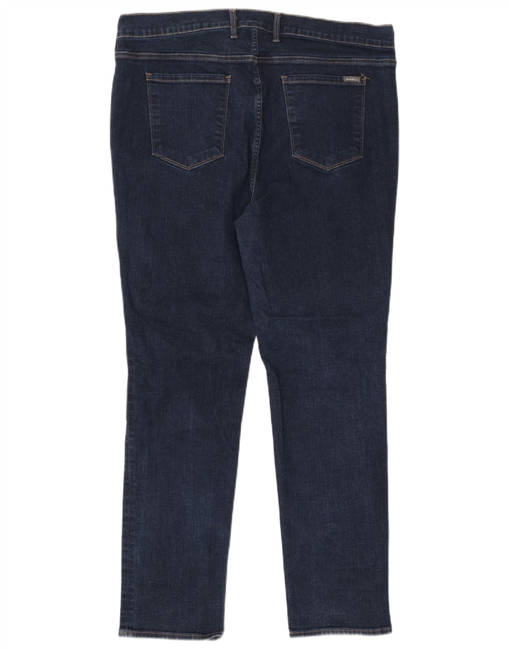 Eddie Bauer Dame Højtaljede Straight Jeans US 20 3XL W40 L30 Navy Blue