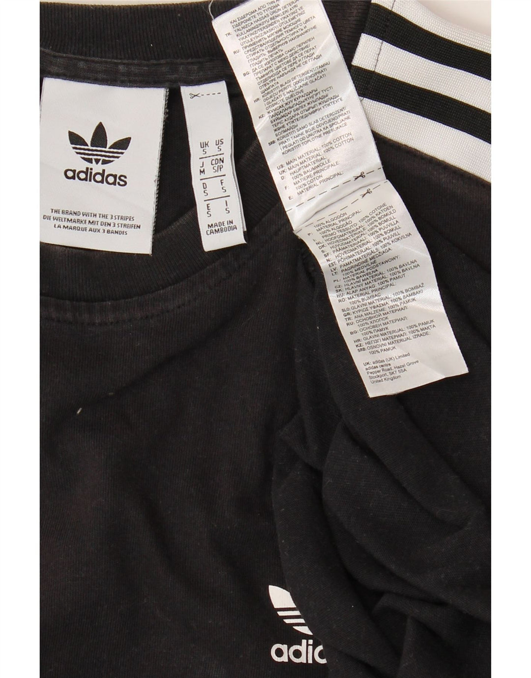 ADIDAS Herre T-Shirt Top Lille Sort Bomuld