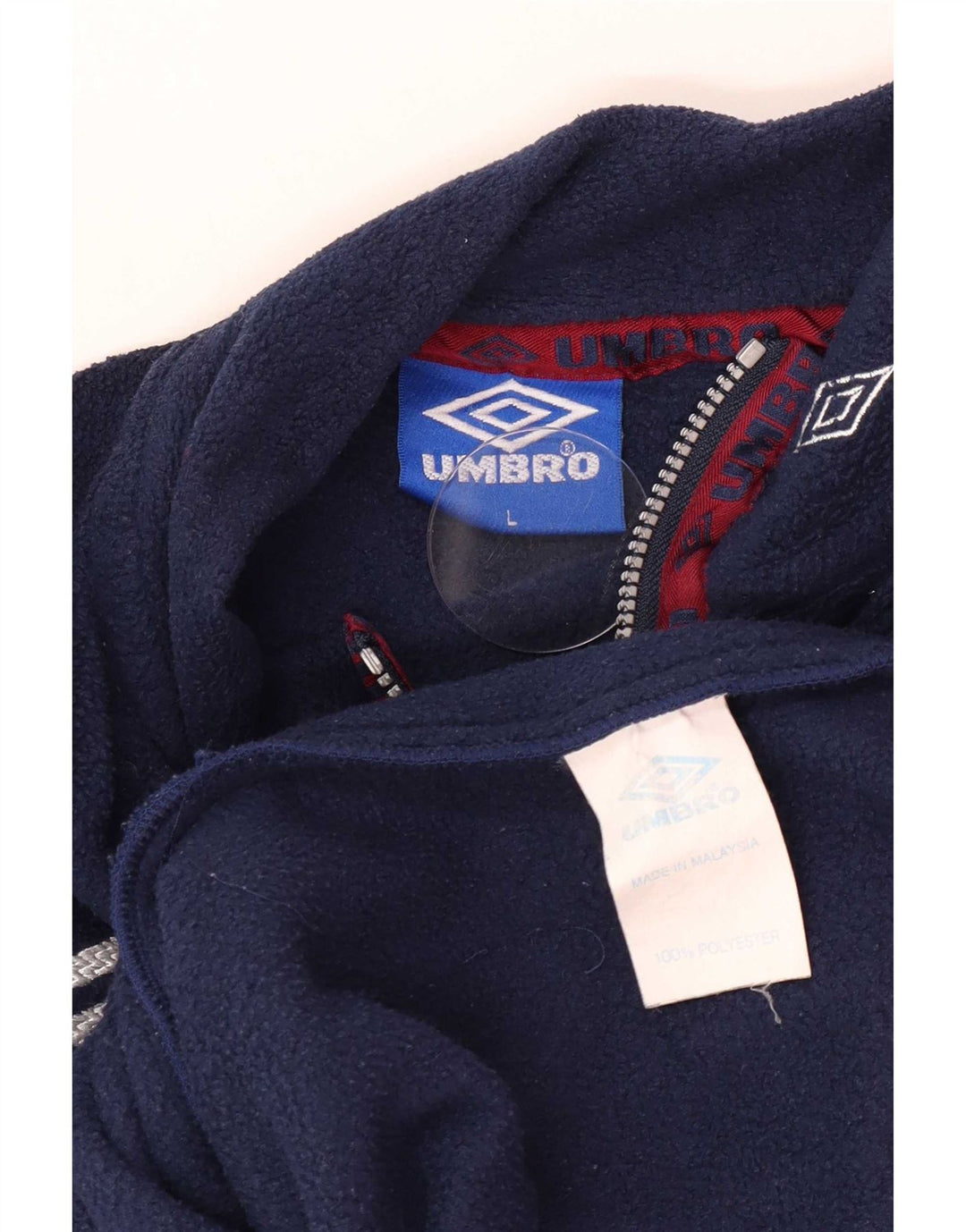 Umbro Herre grafisk lynlås hals fleece jumper stor marineblå polyester