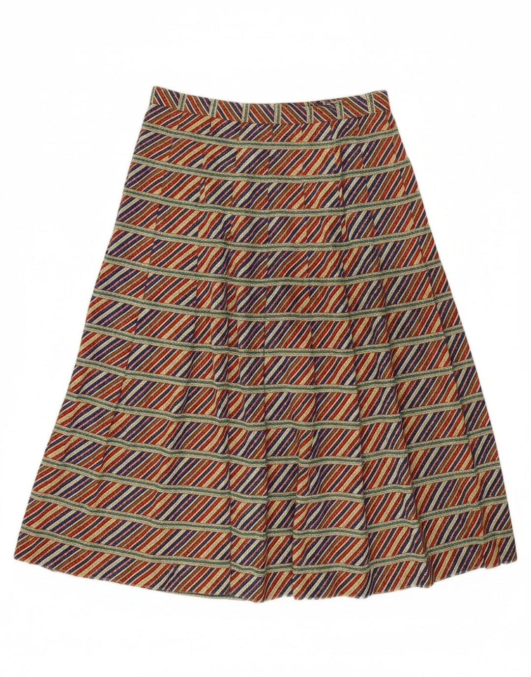 LOUIS LONDON Womens Pleated Skirt EU 40 Medium W28 Multicoloured Striped Vintage Louis London and Second-Hand Louis London from Messina Hembry 