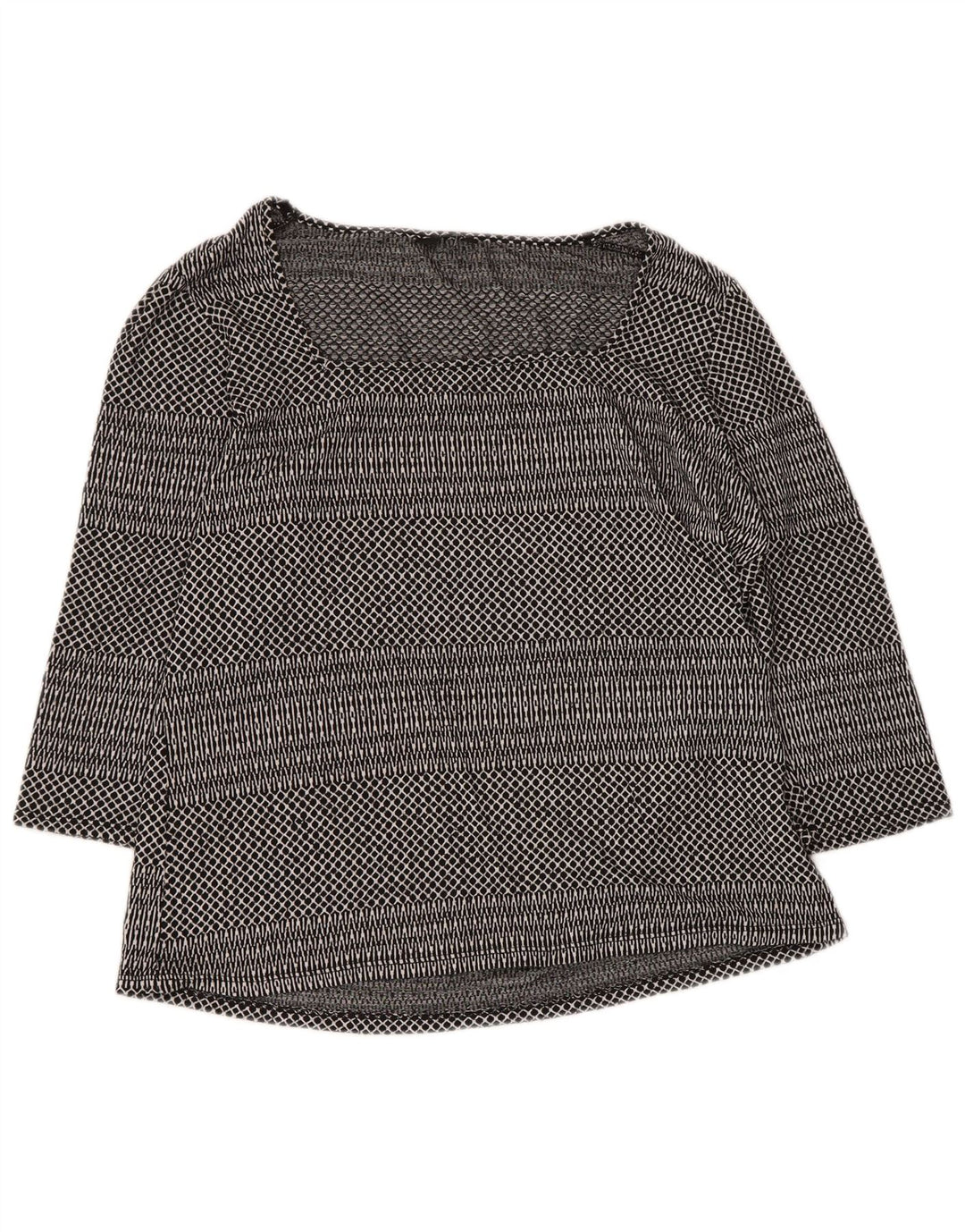 M&Co Dame Top 3/4 ærmer UK 18 XL Sort Geometrisk Viscose