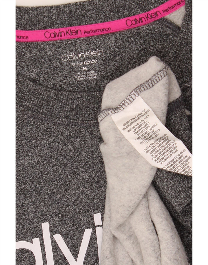 CALVIN KLEIN Womens Performance Sweatshirt Jumper UK 14 Medium Grey