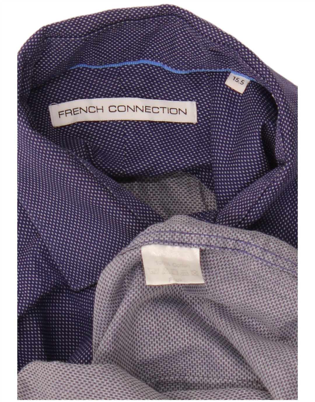 French Connection Herreskjorte str. 15 1/2 Medium Marineblå Geometrisk Bomuld