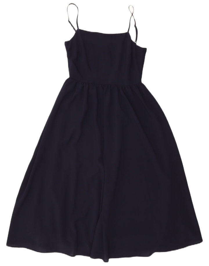 WAREHOUSE Dame Slip Dress UK 8 Small Navy Blue Polyester