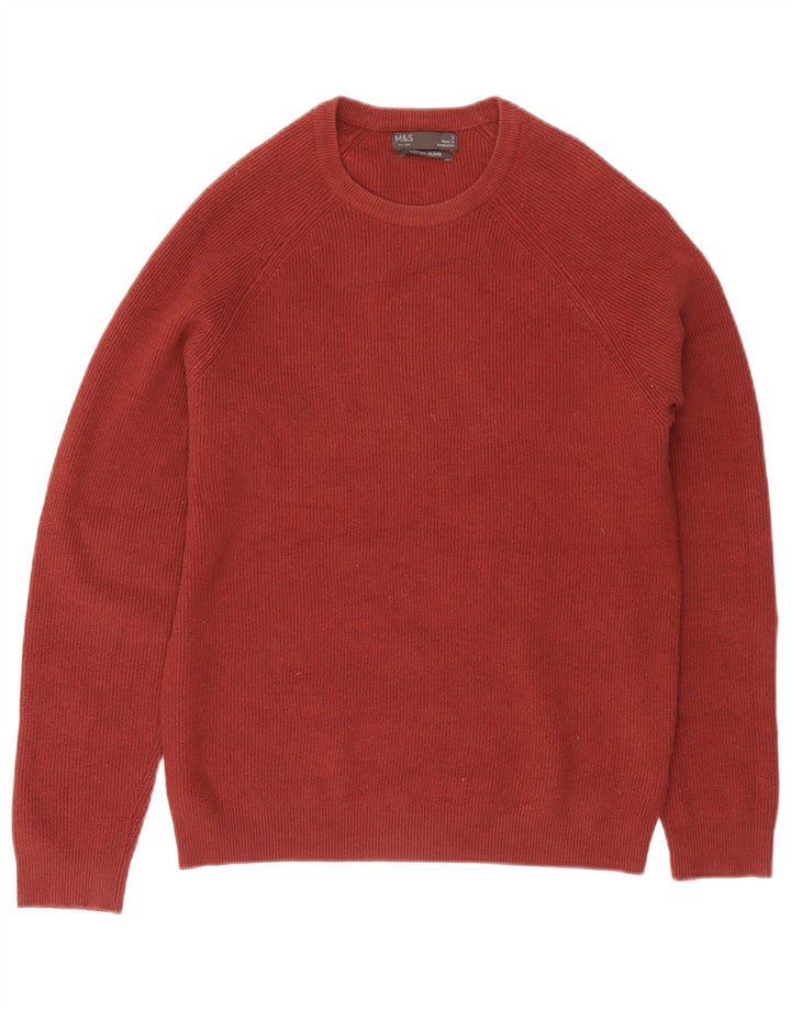 Marks & Spencer Herre sweater med rund hals, lille Bourgogne polyester