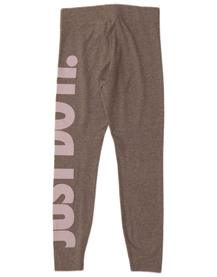 Nike Dame Grafiske Leggings UK 12 Medium Grey Bomuld