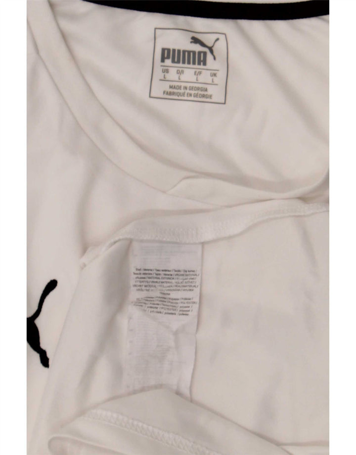 Puma Herre T-Shirt Top Stor Hvid Colourblock Polyester