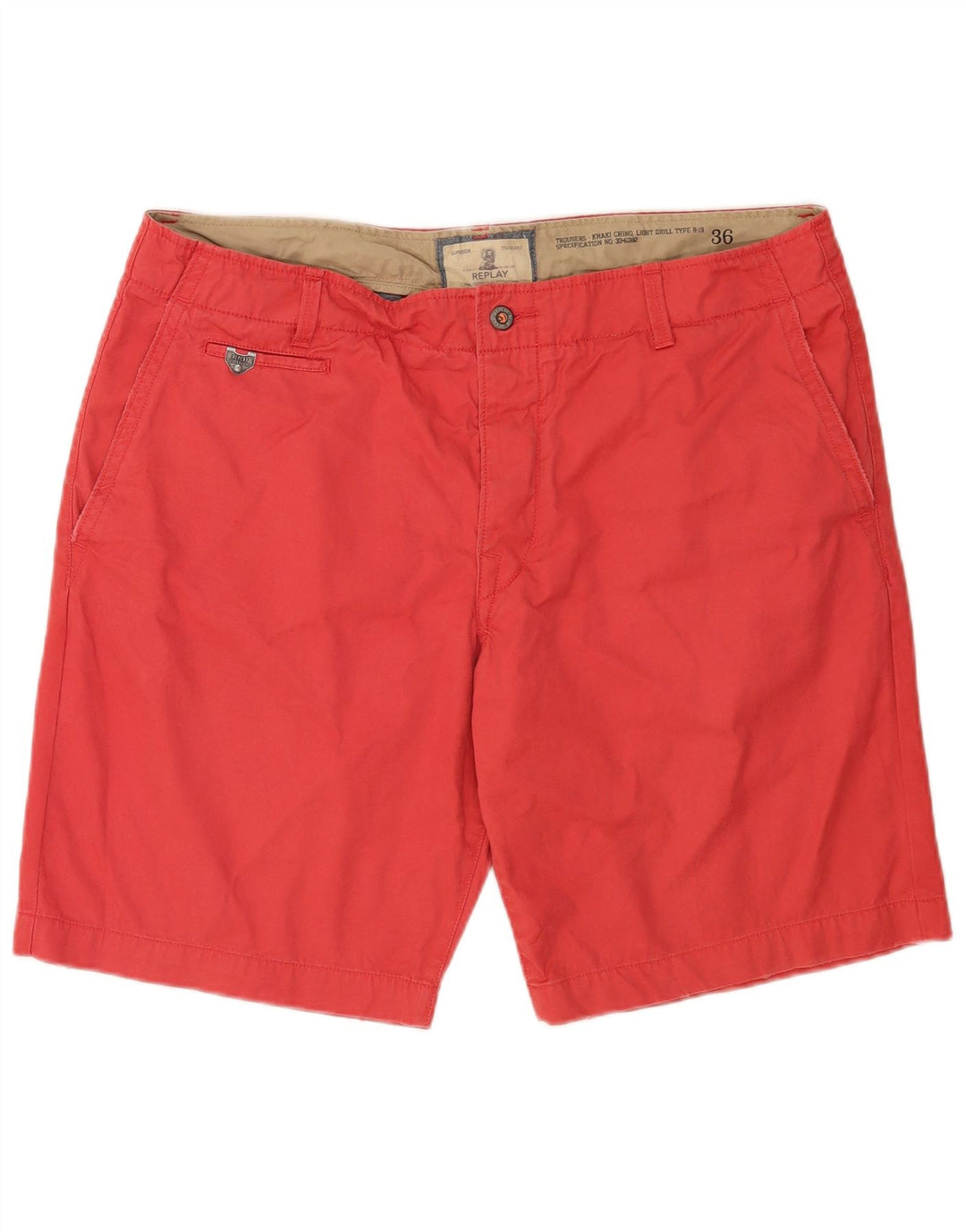 Replay Herre Chino Shorts W36 Large Red