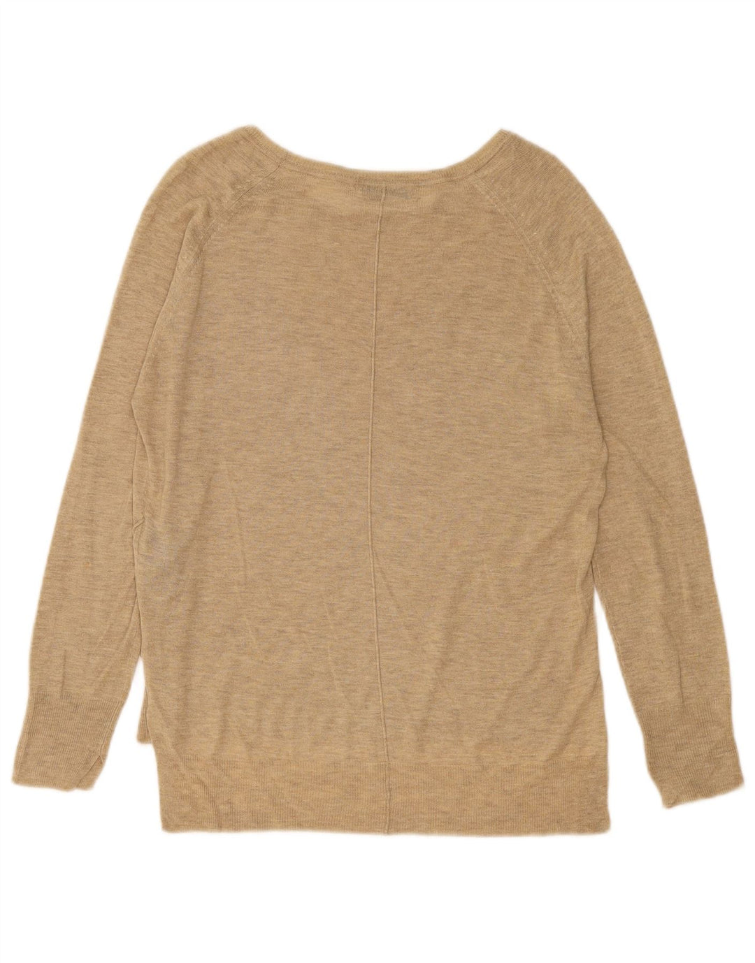 Zara Dame Boat Neck Jumper Sweater UK 14 Medium Beige Viscose