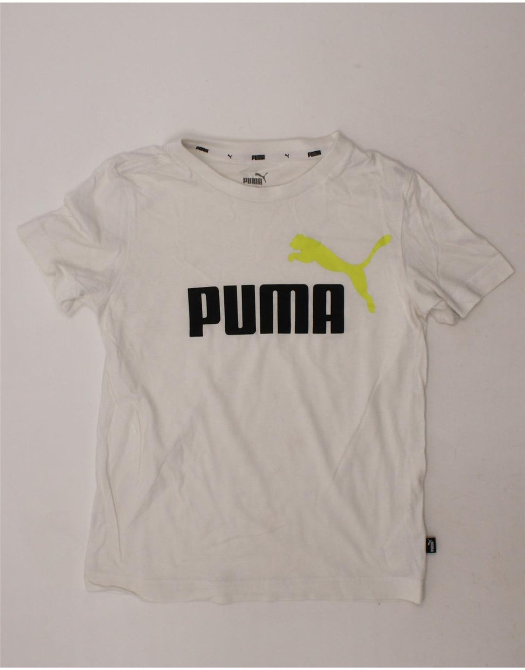 PUMA Boys Graphic T-Shirt Top 9-10 Years White Cotton Vintage Puma and Second-Hand Puma from Messina Hembry 