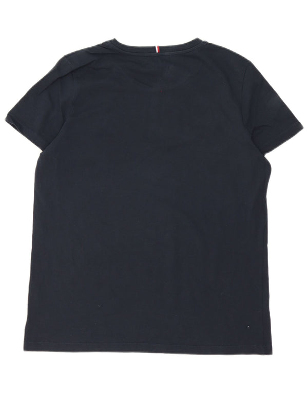 Tommy Hilfiger Dame Grafisk T-Shirt Top UK 16 Stor Marineblå Bomuld