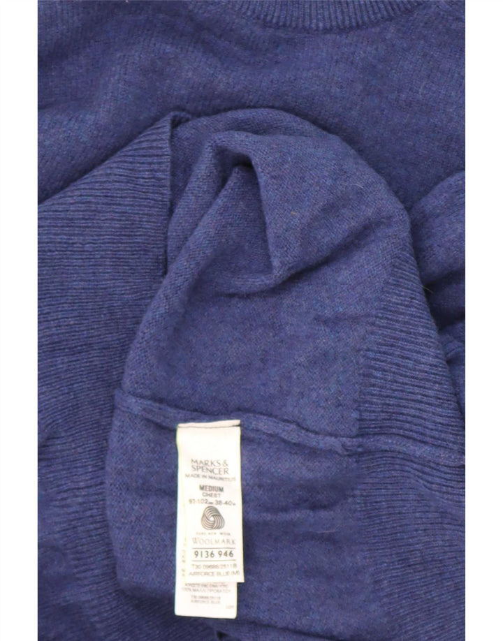 Marks & Spencer Herre Blue Harbor Crew Neck Jumper Sweater Medium lammeuld