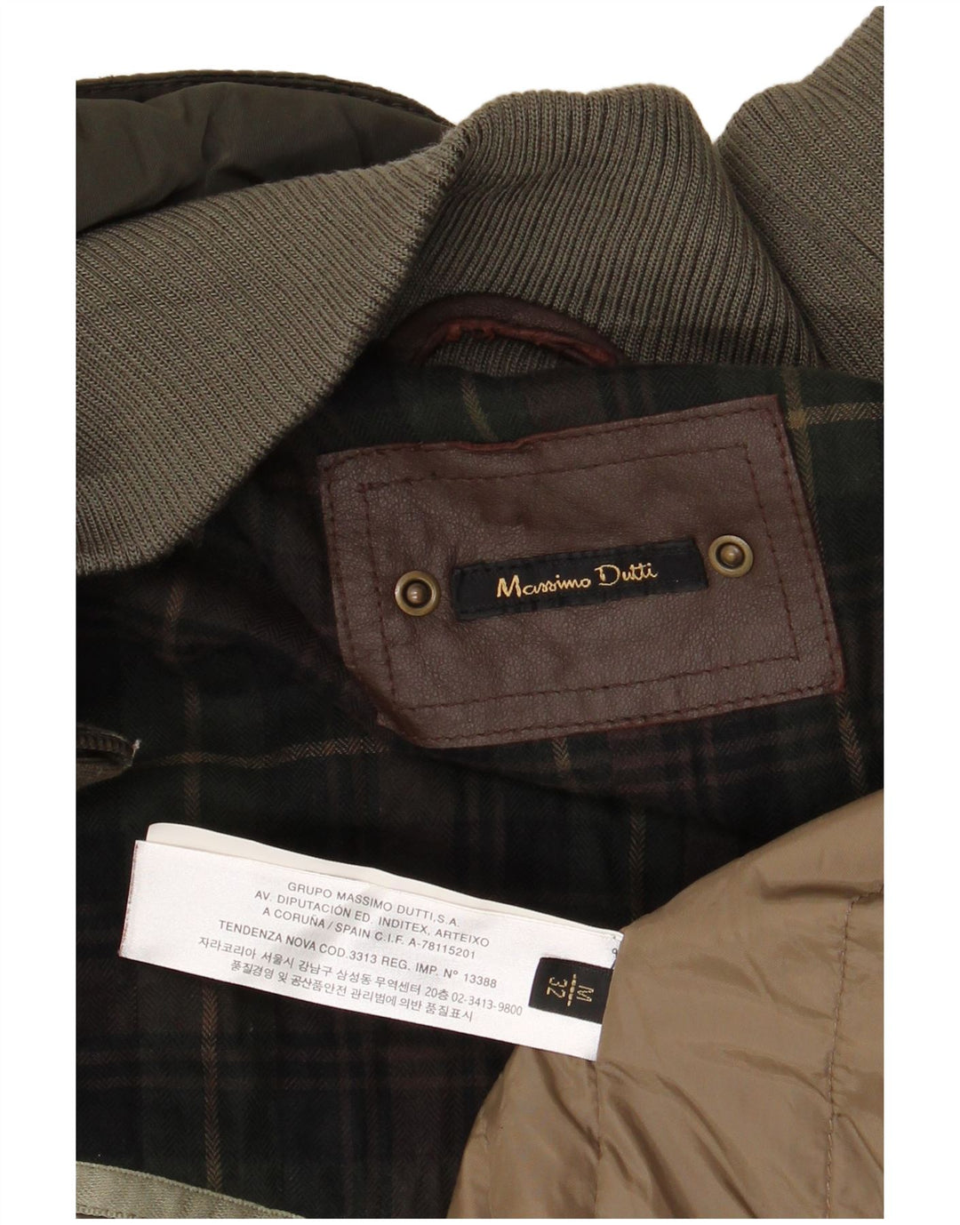 MASSIMO DUTTI Militærjakke til kvinder UK 14 Medium Khaki Polyester