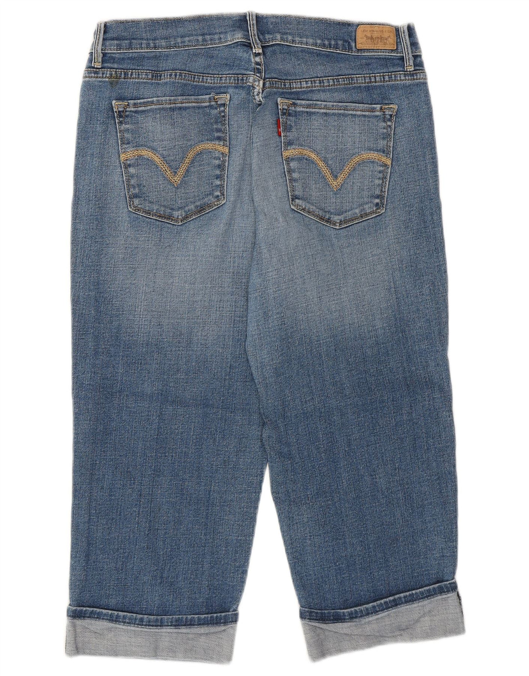 LEVI'S Dame Capri Bukser US 8 Medium W30 L19 Blå Bomuld