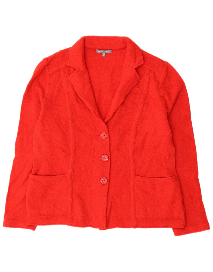 Laura Ashley Dame Cardigan Sweater UK 16 Large Red Wool