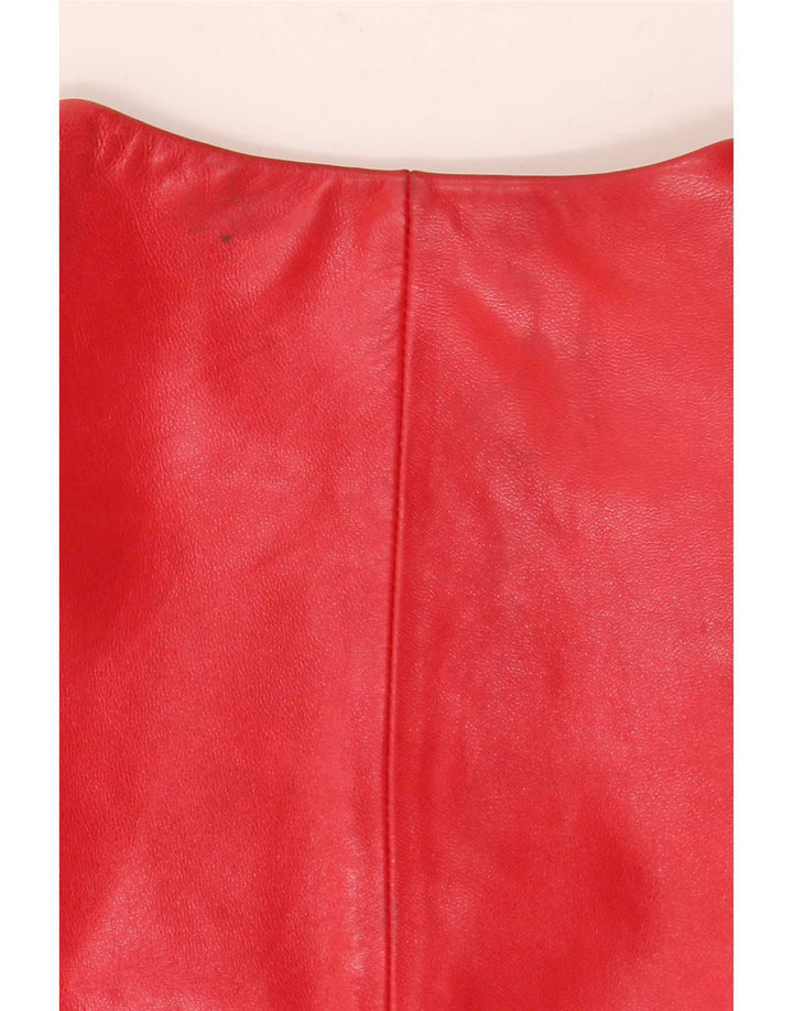 Marc Cain Dame 4-knaps læder blazerjakke US Small Red