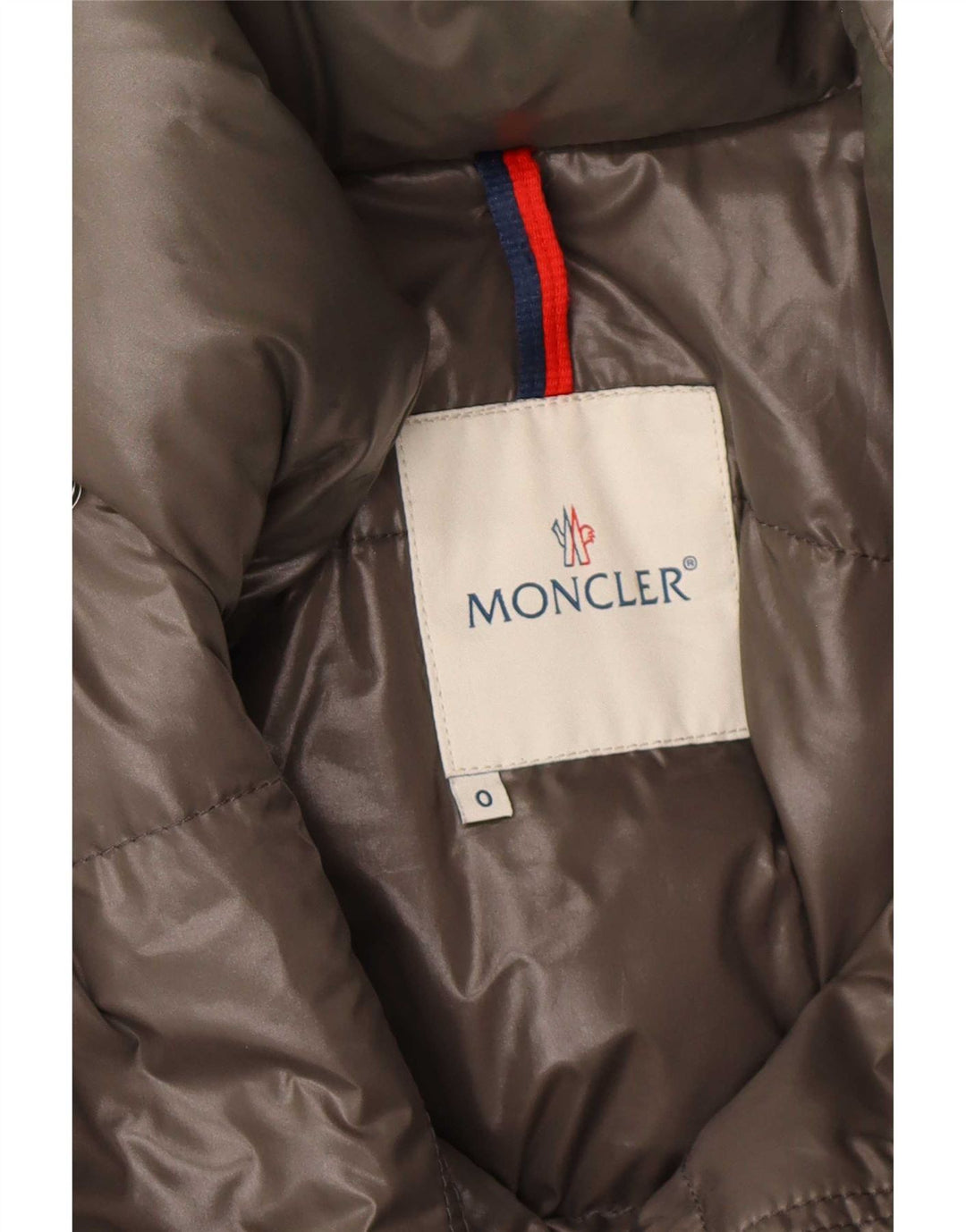 Moncler Herre Hooded Polstret Jakke Størrelse 0 XS Khaki Polyamid