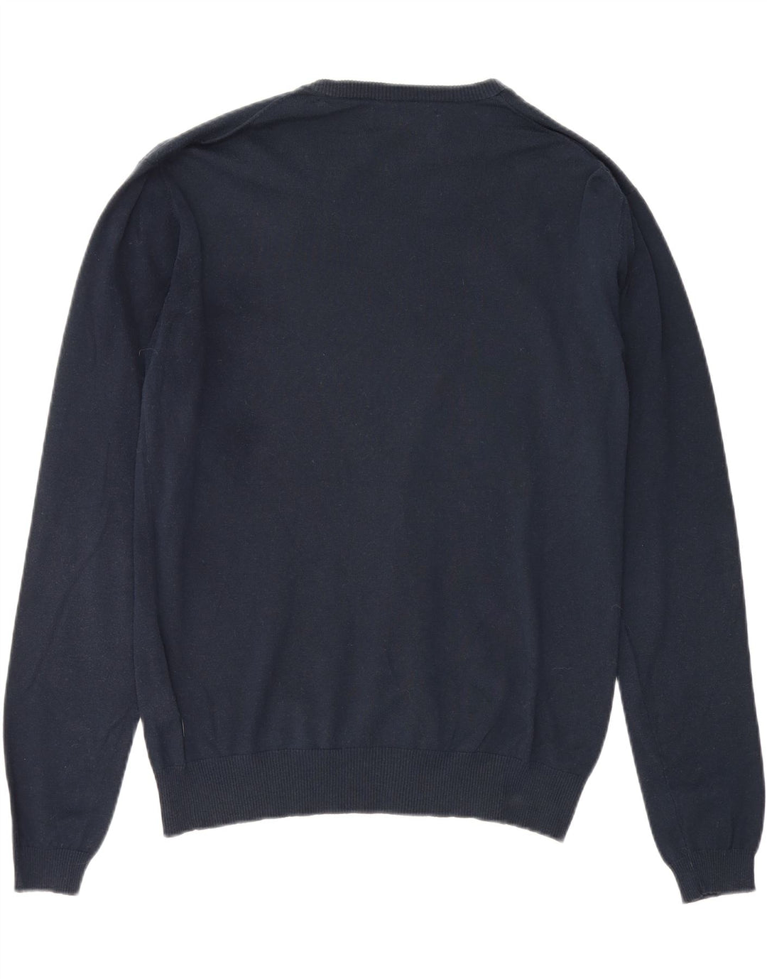 GUESS Mens V-Neck Jumper Sweater Medium Navy Blue Cotton Vintage Guess and Second-Hand Guess from Messina Hembry 