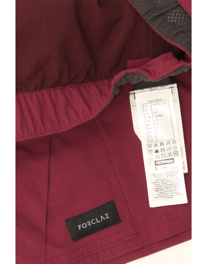 FORCLAZ Dame Cargo Shorts Large W34 Maroon Polyamid
