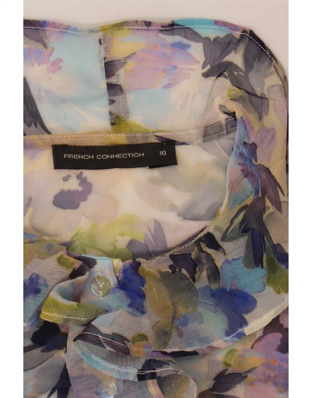 French Connection Dame Se Through Shirt Bluse UK 10 Small Multicolored
