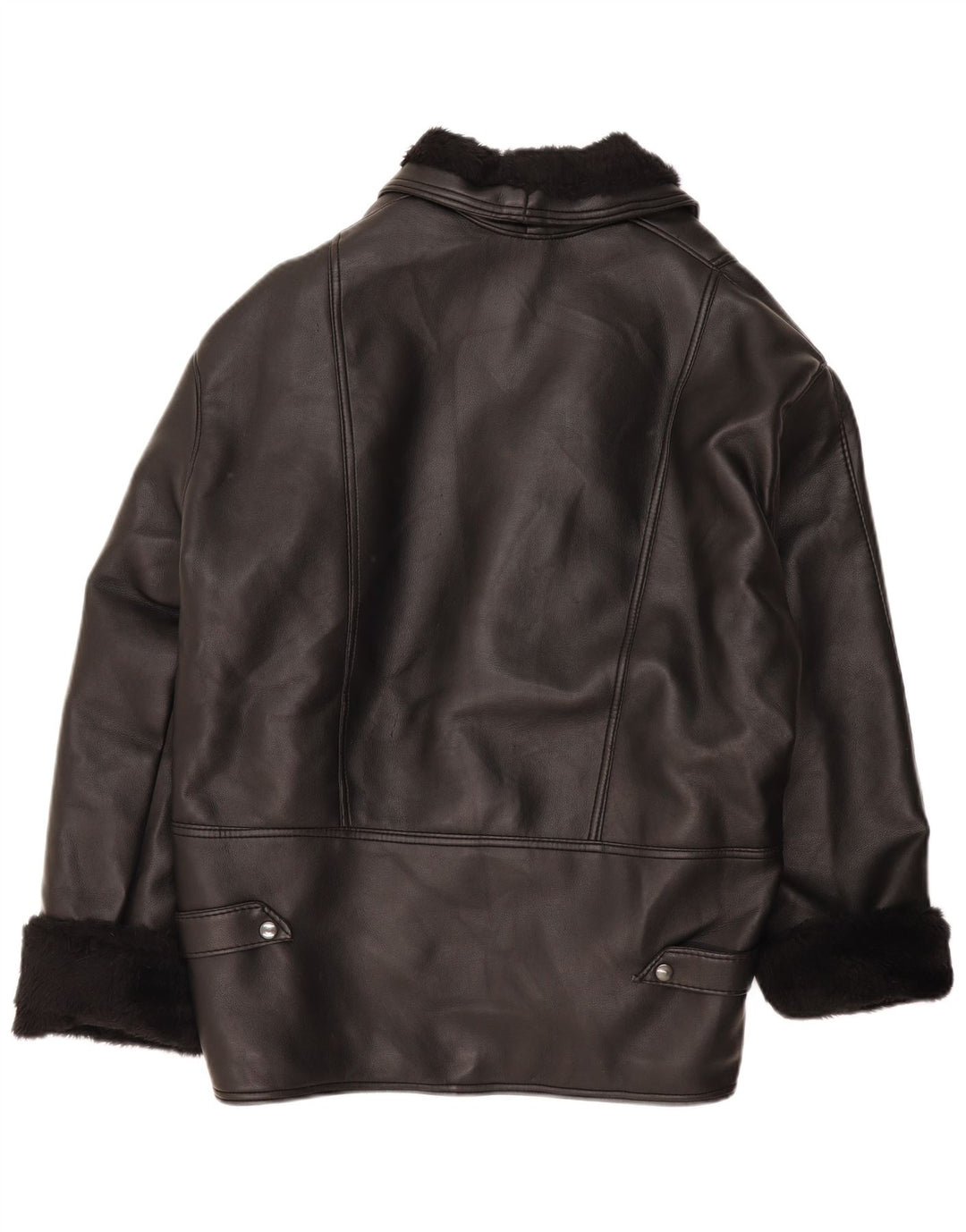 Vintage Herre Shearling Jacket IT 38 Medium Black Shearling