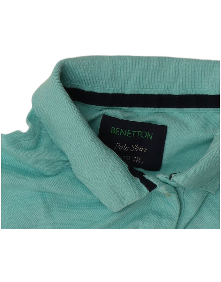 Benetton Dame Polo Shirt UK 16 Stor turkis
