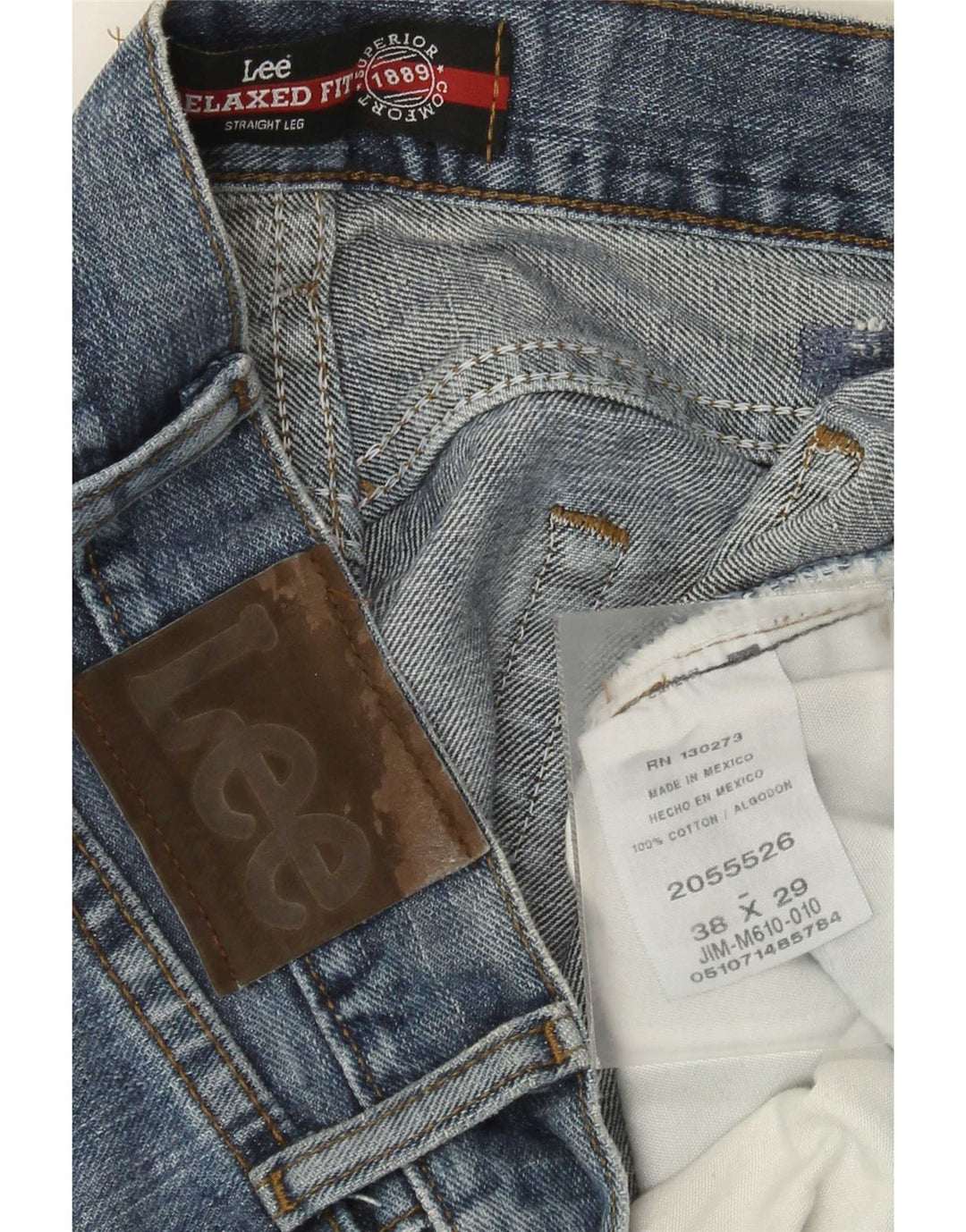 Lee Herre Relaxed Fit Straight Jeans W38 L29 Blå Bomuld