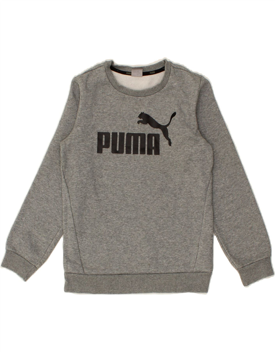 PUMA Boys Graphic Sweatshirt Jumper 11-12 Years Large Grey Cotton Vintage Puma and Second-Hand Puma from Messina Hembry 