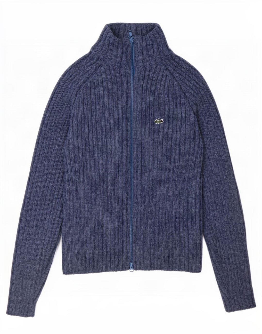 Lacoste Womens Regular Fit cardigantrøje str. 38 Medium Blue Wool