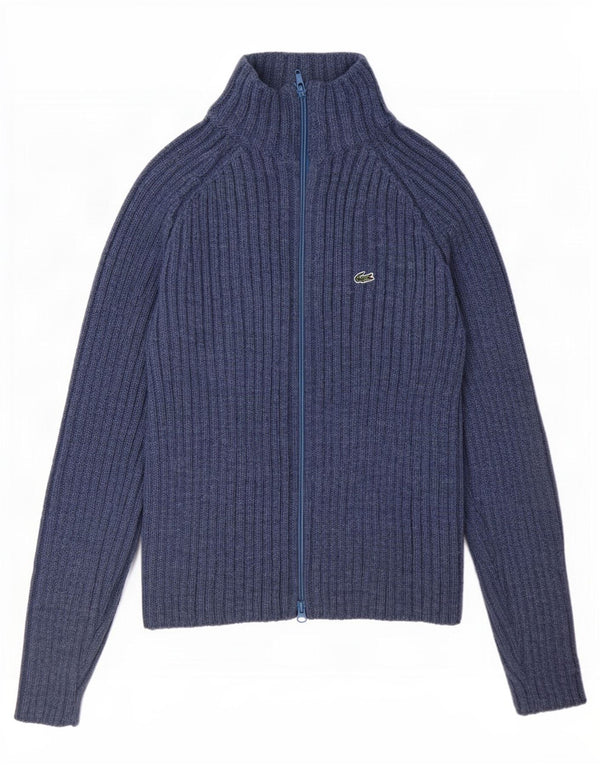 Lacoste Womens Regular Fit cardigantrøje str. 38 Medium Blue Wool
