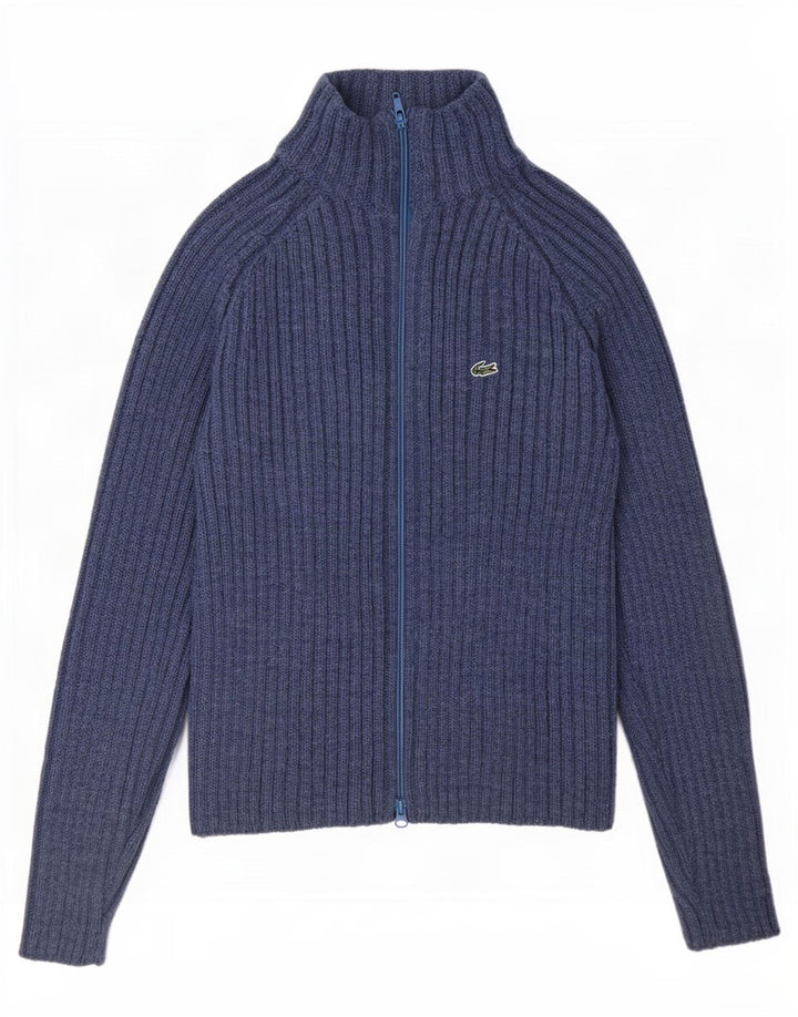 Lacoste Womens Regular Fit cardigantrøje str. 38 Medium Blue Wool