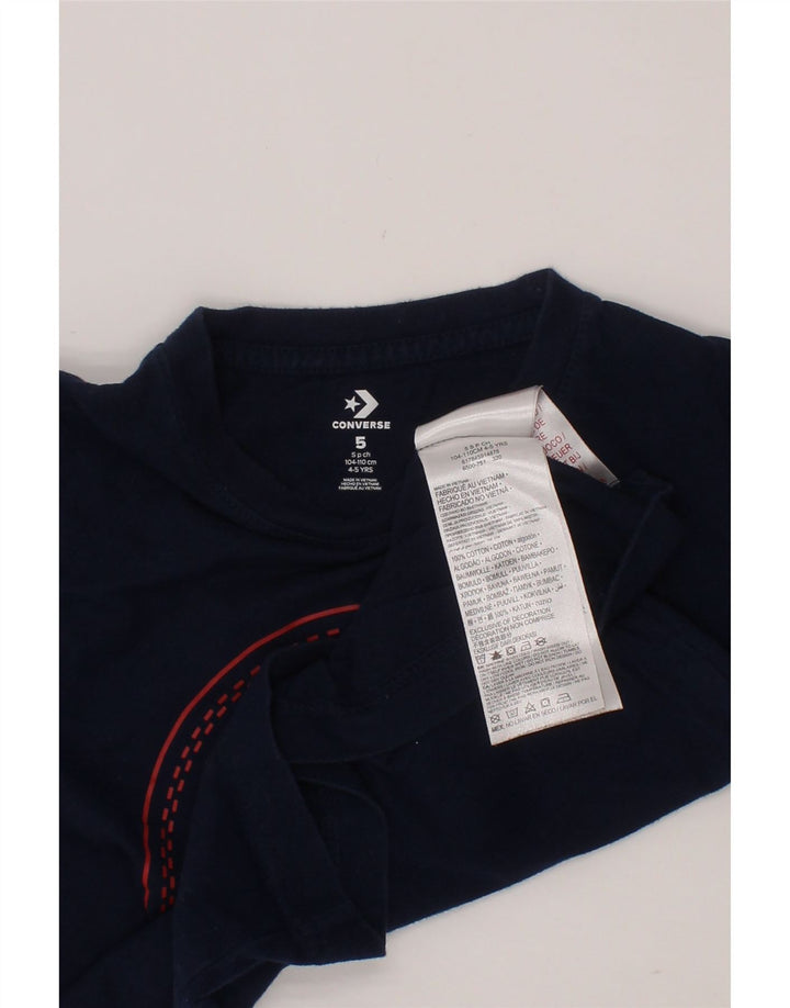 CONVERSE drenge Chuck Taylor grafisk t-shirt top 4-5 år marineblå bomuld