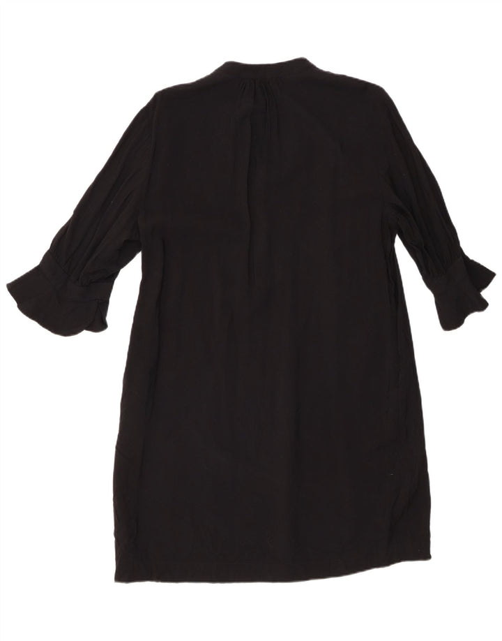 Whistles Dame 3/4 ærmer Oversized Shift Dress UK 10 Small Black Viscose